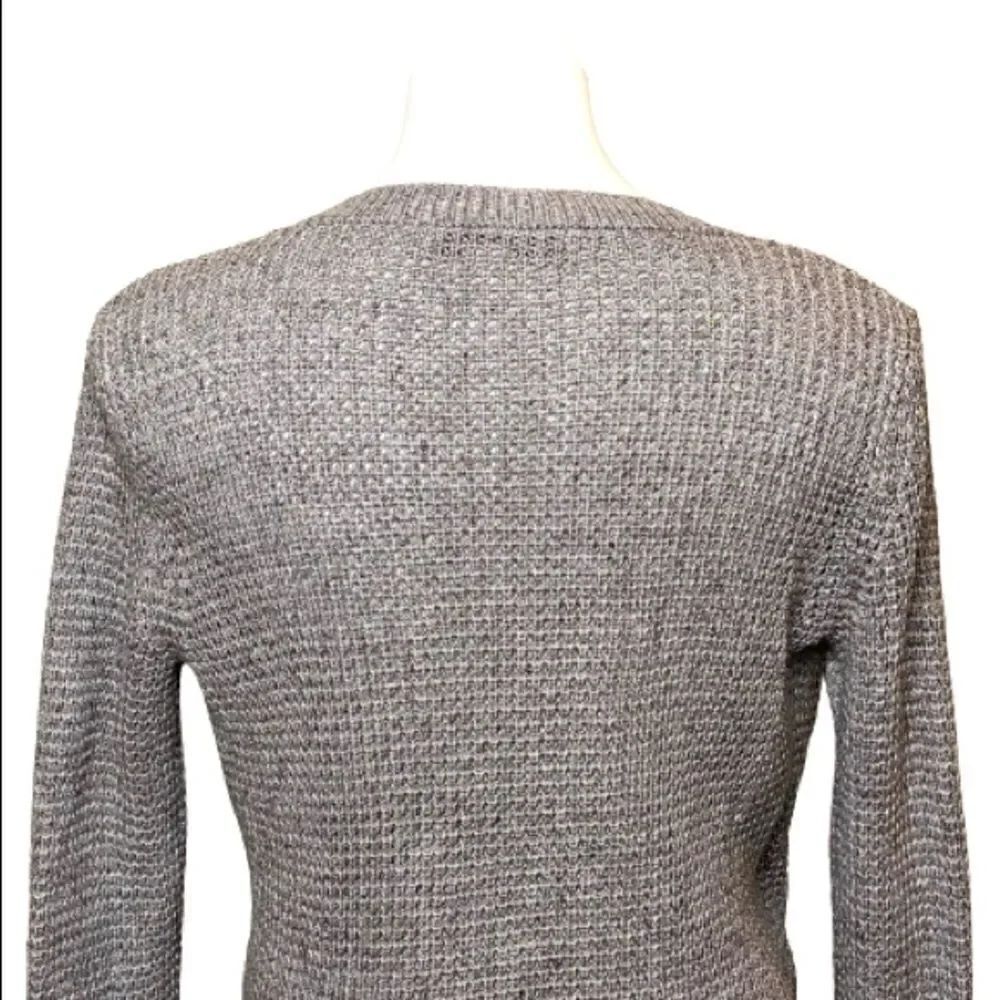 Callahan taupe linen blend waffle knit wrap sweater size XS - Picture 9 of 16